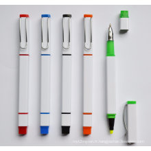 Le stylo à bille 2 en 1 Promotion avec surligneur Htf069